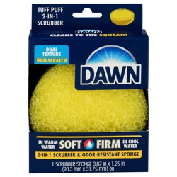 Dawn 2-in-1 Odor-Resistant Dual Texture Non-Scratch Tuff Puff Scrubber Sponge 1 ea