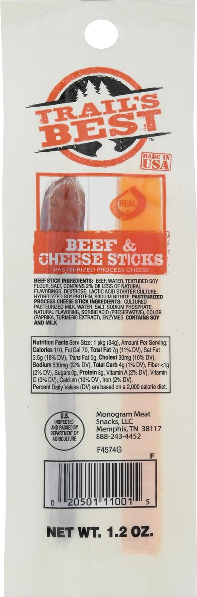 slide 8 of 9, Trail's Best Beef & Cheese Sticks 1.2 oz, 1.2 oz