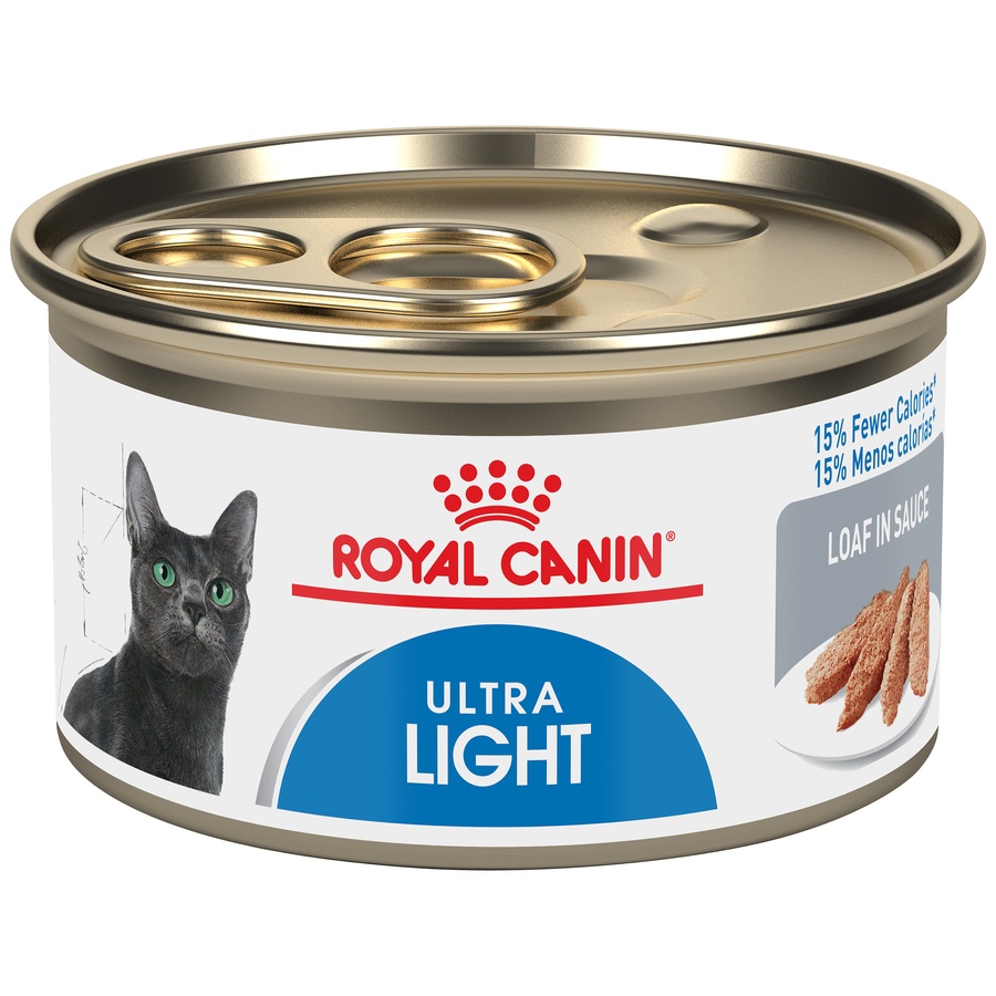 slide 1 of 9, Royal Canin Feline Health Nutrition Ultra Light Loaf in Sauce Adult Canned Cat Food, 3 oz