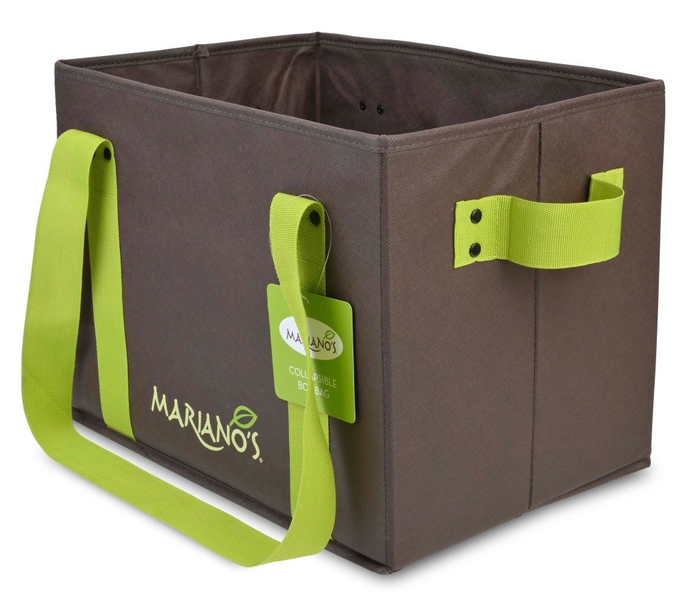 slide 4 of 4, Mariano's Collapsible Box Bag - Brown, 1 ct