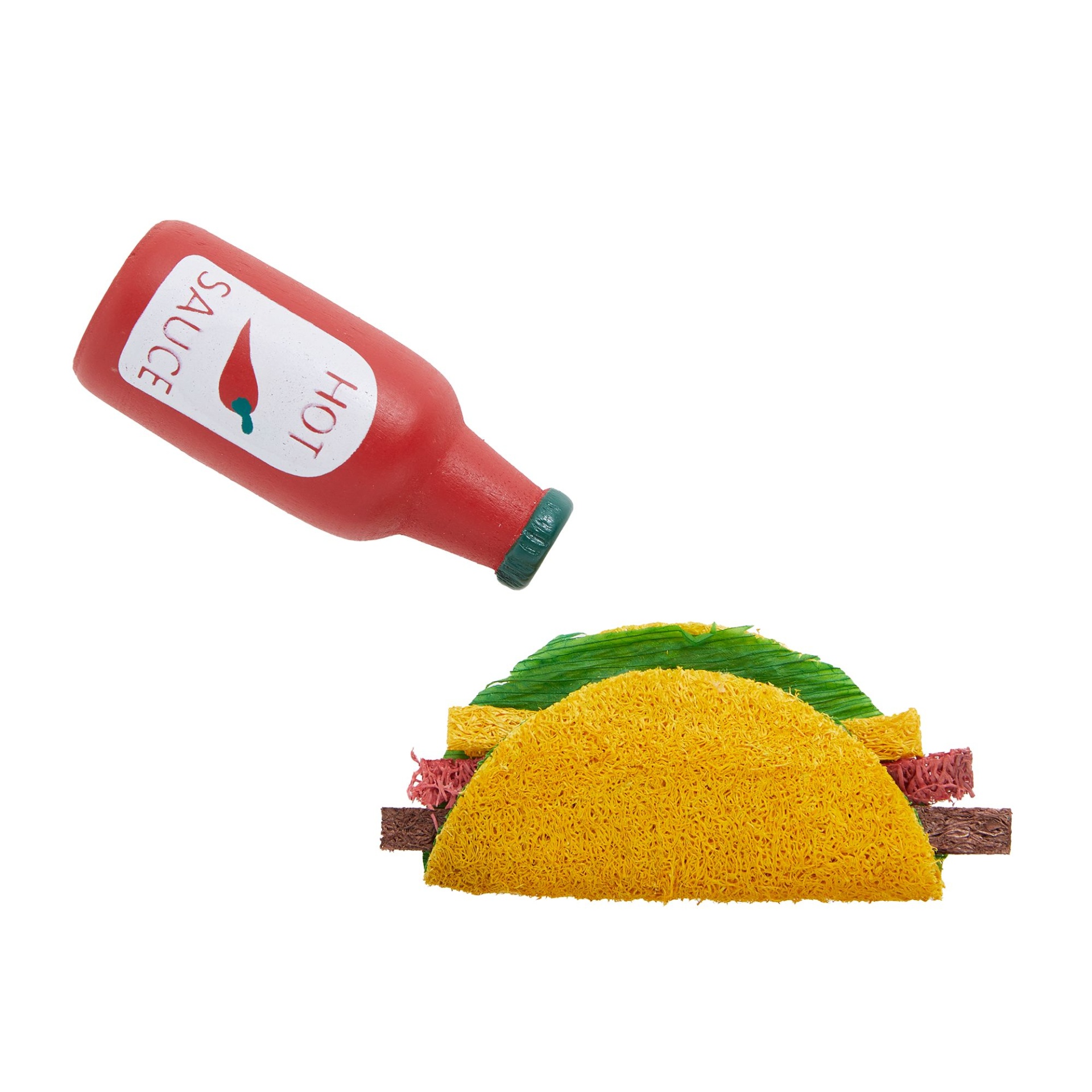 slide 1 of 1, Full Cheeks Small Pet Taco Party Loofa & Wood Chews, 1 ct
