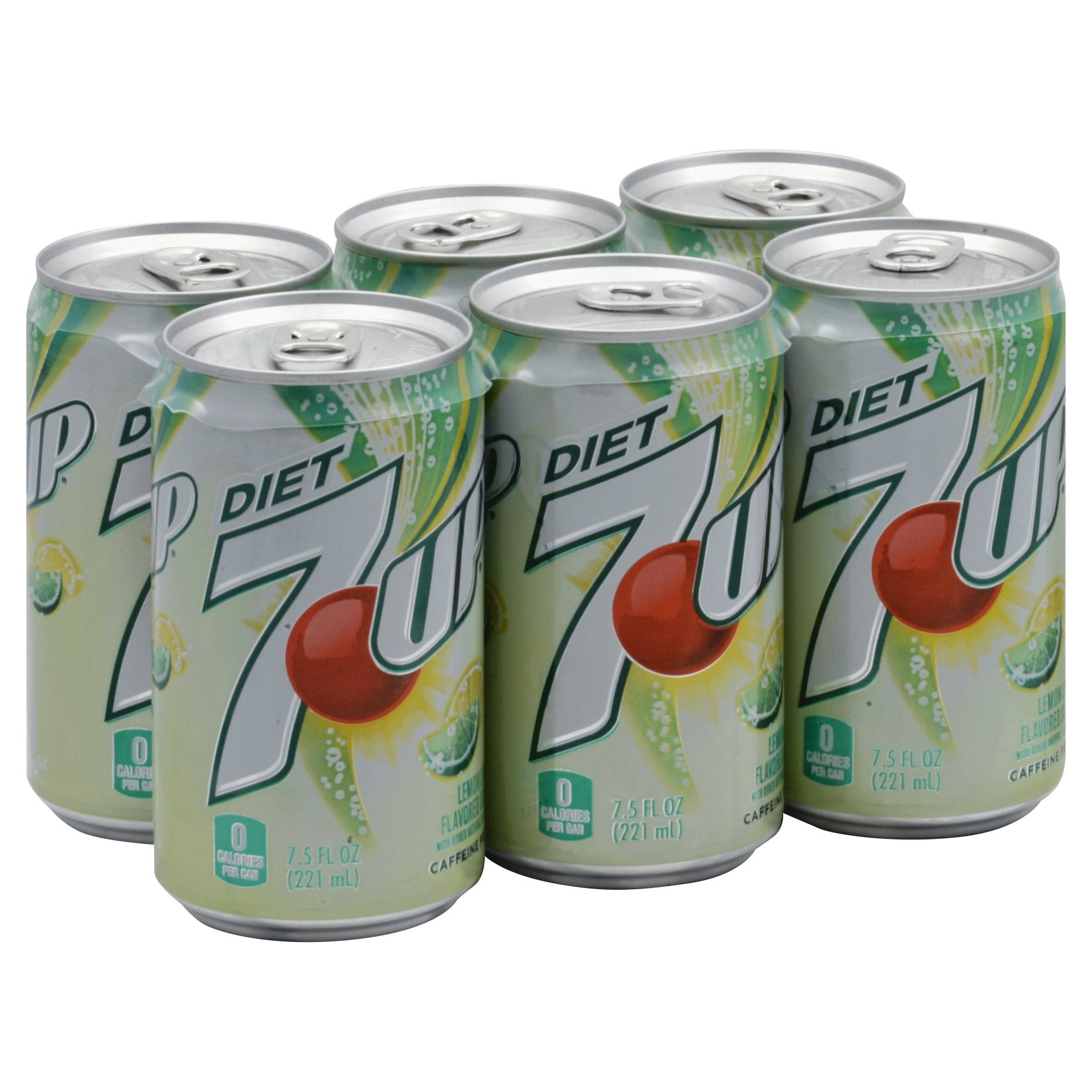 slide 1 of 7, 7UP Zero Sugar Lemon Lime Soda, 7.5 fl oz cans, 6 pack, 6 ct