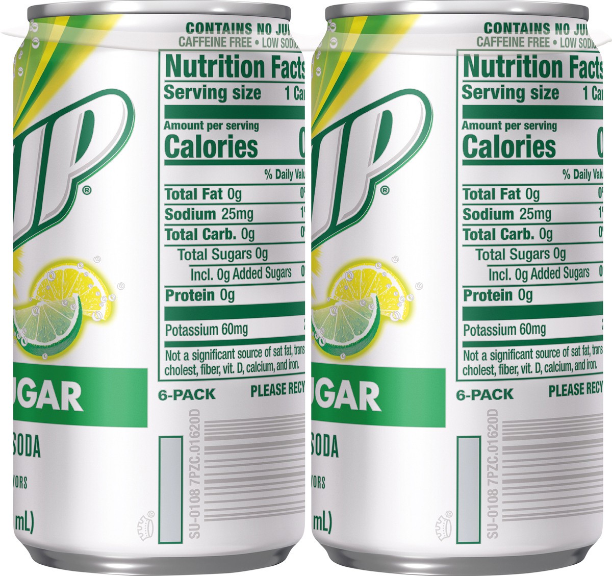 slide 6 of 7, 7UP Zero Sugar Lemon Lime Soda, 7.5 fl oz cans, 6 pack, 6 ct