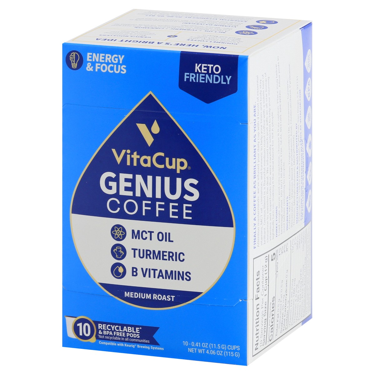 slide 3 of 13, Vitacup Genius Blend Infused Coffee Pods, Medium Roast - 10 ct, 10 ct