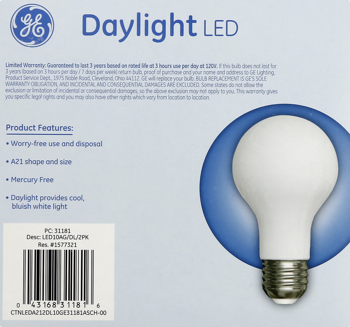 slide 3 of 10, GE LED 10 Watts 2 Pack Light Bulbs 2 ea, 2 ct