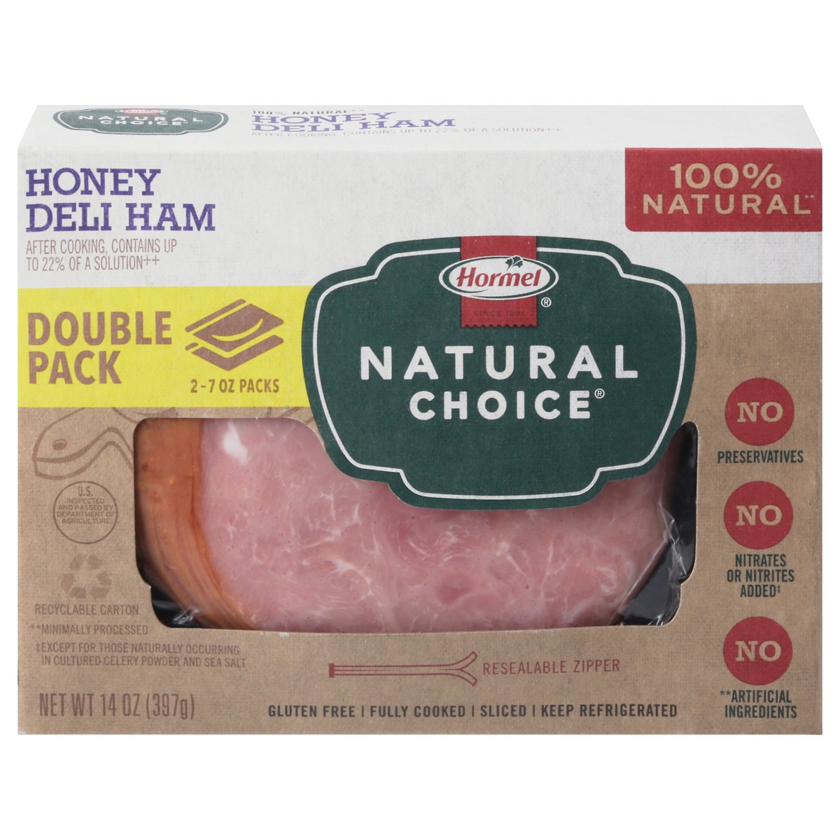 slide 1 of 9, Hormel Natural Choice Honey Ham Double Pack 14oz, 14 oz