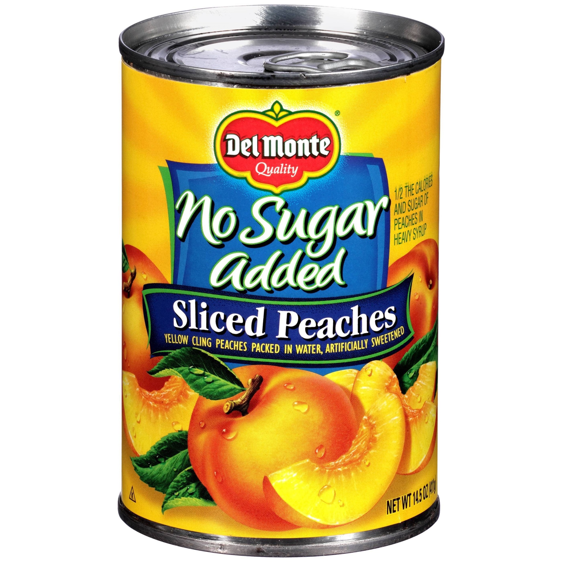 slide 1 of 6, Del Monte No Sugar Added Sliced Yellow Cling Peaches, 14.5 oz