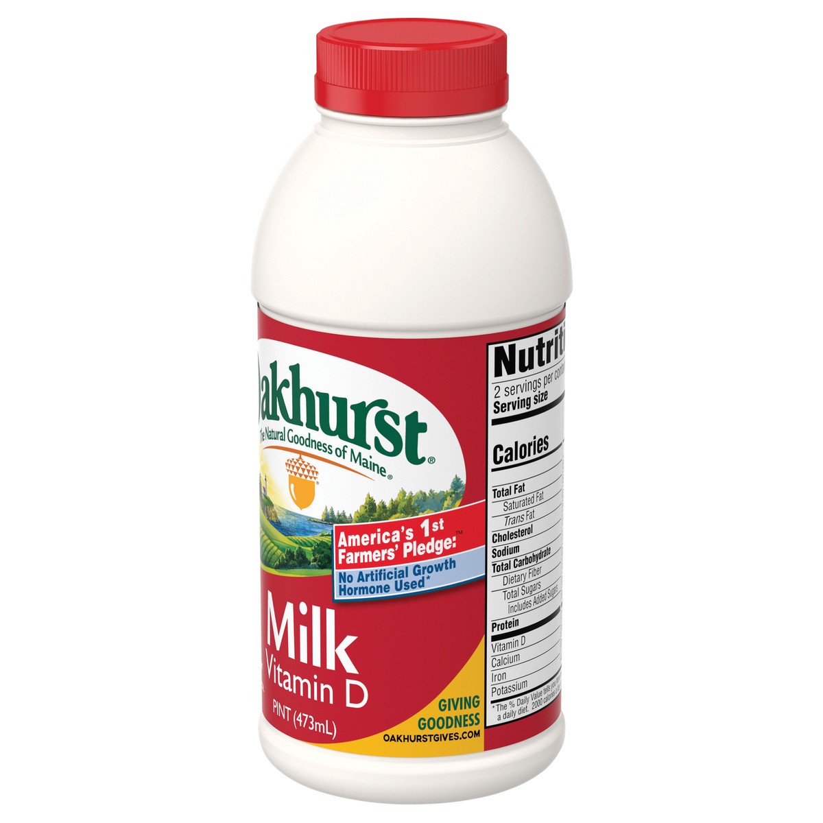 slide 3 of 4, Oakhurst Whole Vitamin D Milk Pint, 1 pint