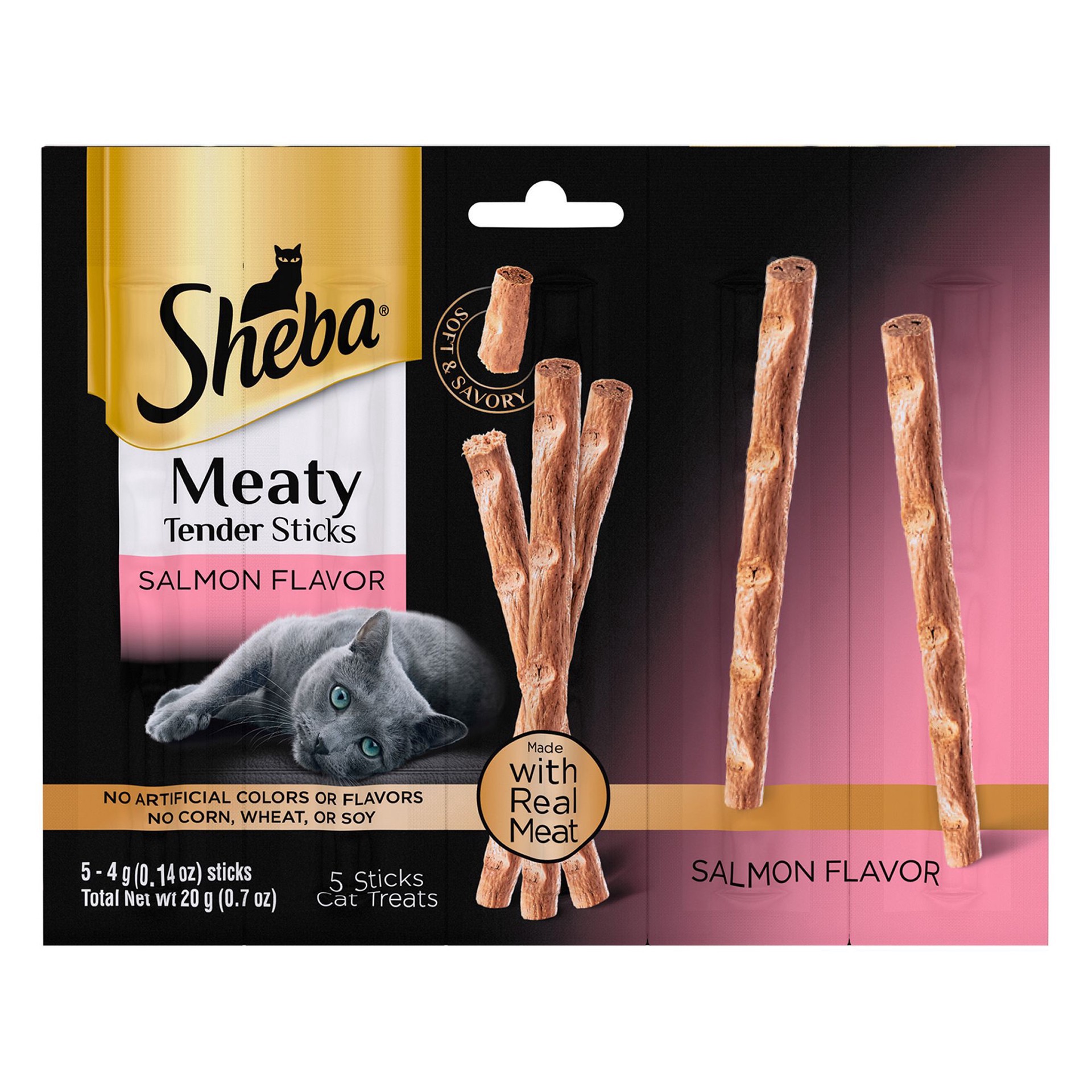 slide 1 of 1, SHEBA Meaty Tender Sticks Cat Treat - Salmon, 5 ct