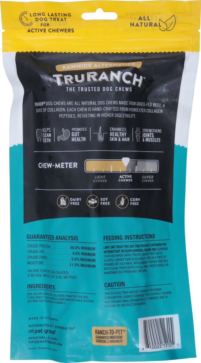 slide 3 of 9, TruRanch 9 Inch Colla-Rolls Peanut Butter + Collagen Recipe Dog Chews 3 ea, 3 ct