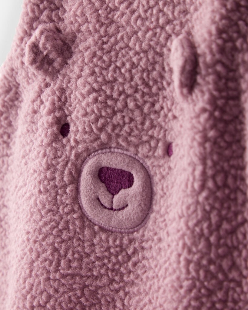 slide 3 of 6, Carter's Carters Baby Girl 2-Piece Velour Long-Sleeve Snug Fit Overall Set - Purple Purple 18M, 2 pc