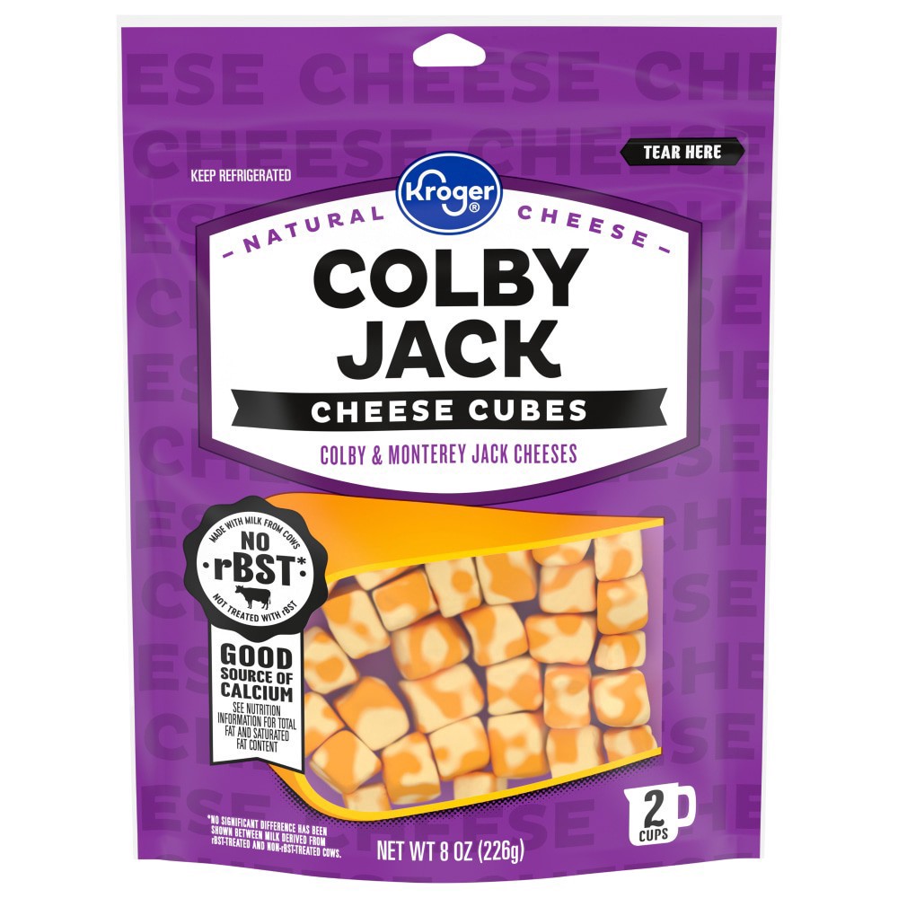 slide 1 of 4, Kroger Colby Jack Cheese Cubes, 8 oz
