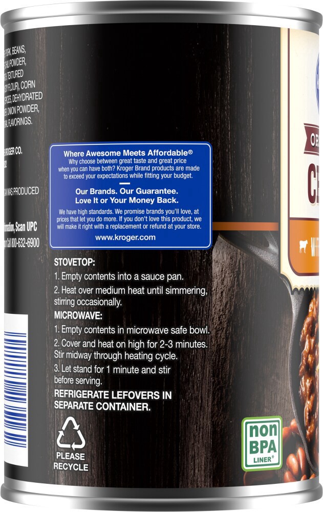 slide 2 of 4, Kroger Original Chili With Beans, 15 oz