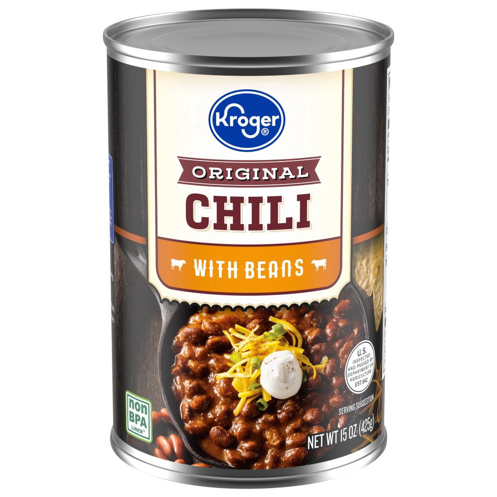 slide 1 of 4, Kroger Original Chili With Beans, 15 oz