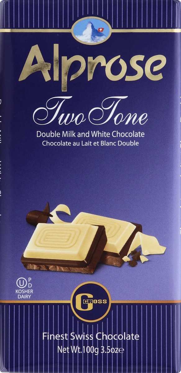 slide 5 of 5, Alprose Two Tone Milk White Chocolate Bar, 3.5 oz