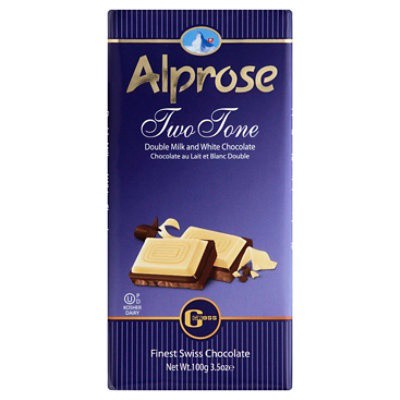 slide 1 of 5, Alprose Two Tone Milk White Chocolate Bar, 3.5 oz