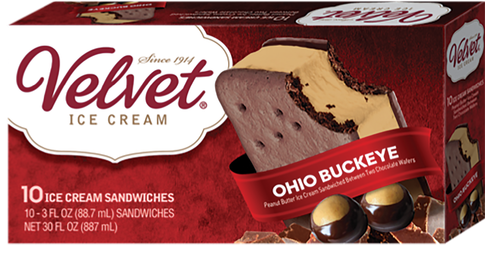 slide 1 of 1, Velvet Ice Cream Buckeye Classic Ice Cream Sandwiches, 10 ct; 30 fl oz