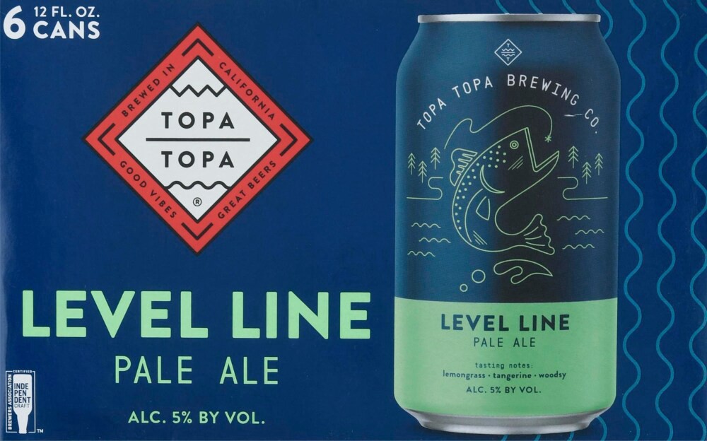 slide 2 of 3, Topa Topa Brewing Co. Level Line Beer 6 - 12 fl oz Cans, 6 ct; 12 fl oz
