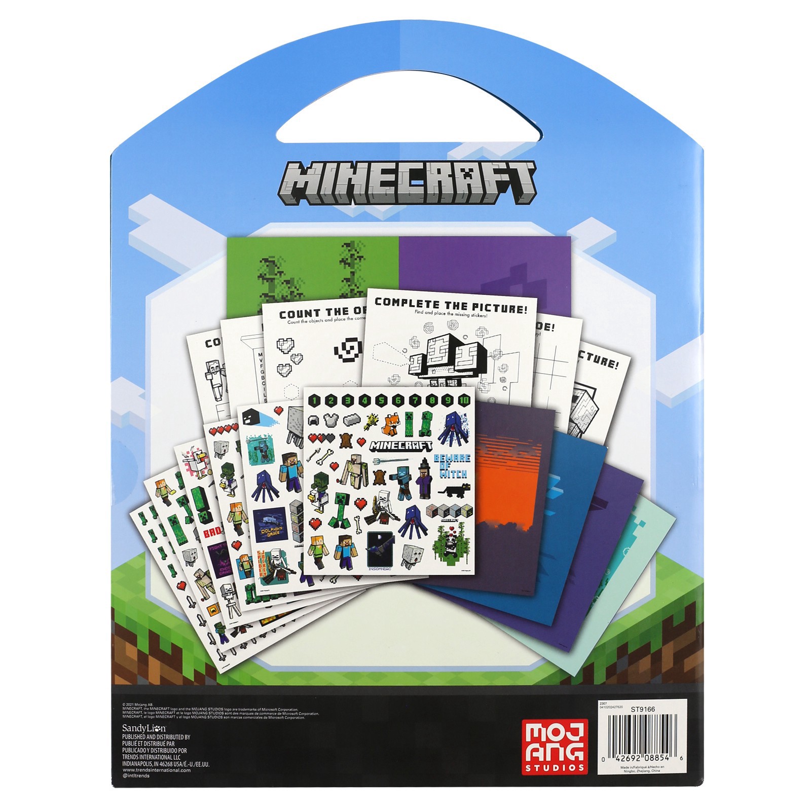 slide 3 of 3, Trends International Minecraft Grab & Go Sticker Set, 8.5 in x 11 in