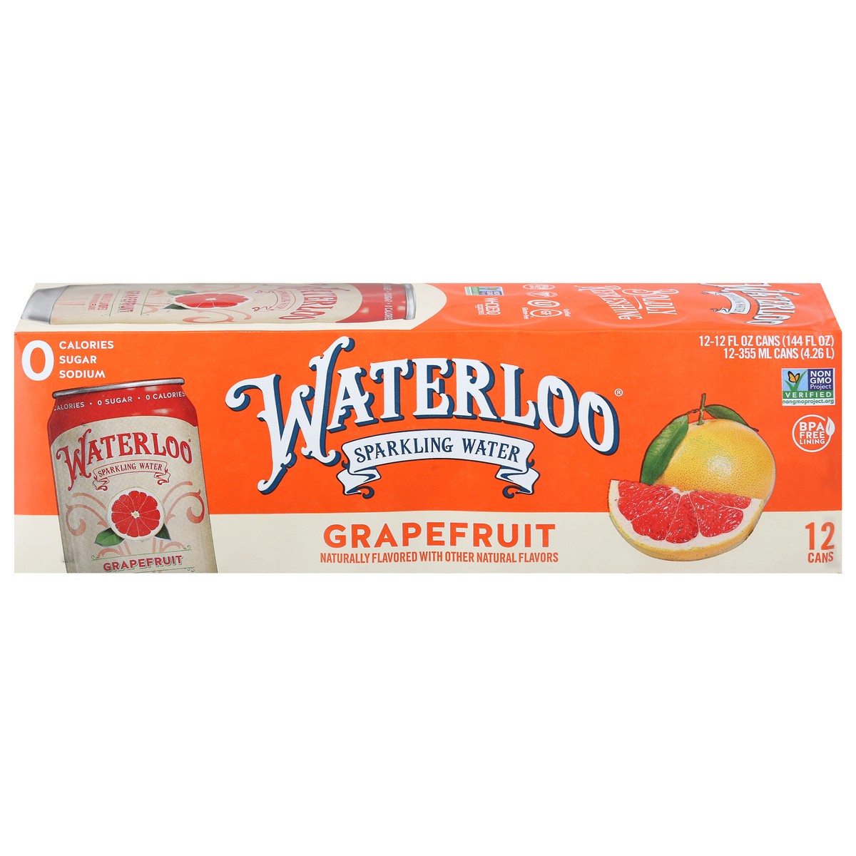 slide 1 of 14, Waterloo Grapefruit Sparkling Water, 12 ct; 12 fl oz