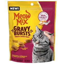Meow Mix Gravy Bursts Chicken Flavored Cat Treats, 2.7 Oz. Bag