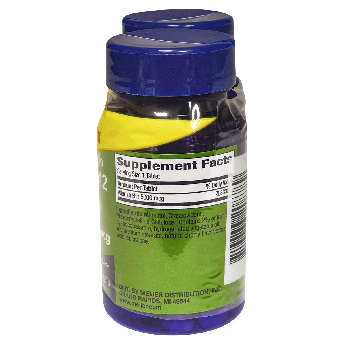 Meijer Vitamin B12 5000mcg Quick Dissolve Tablets Twin Pack, 2x 60 ct