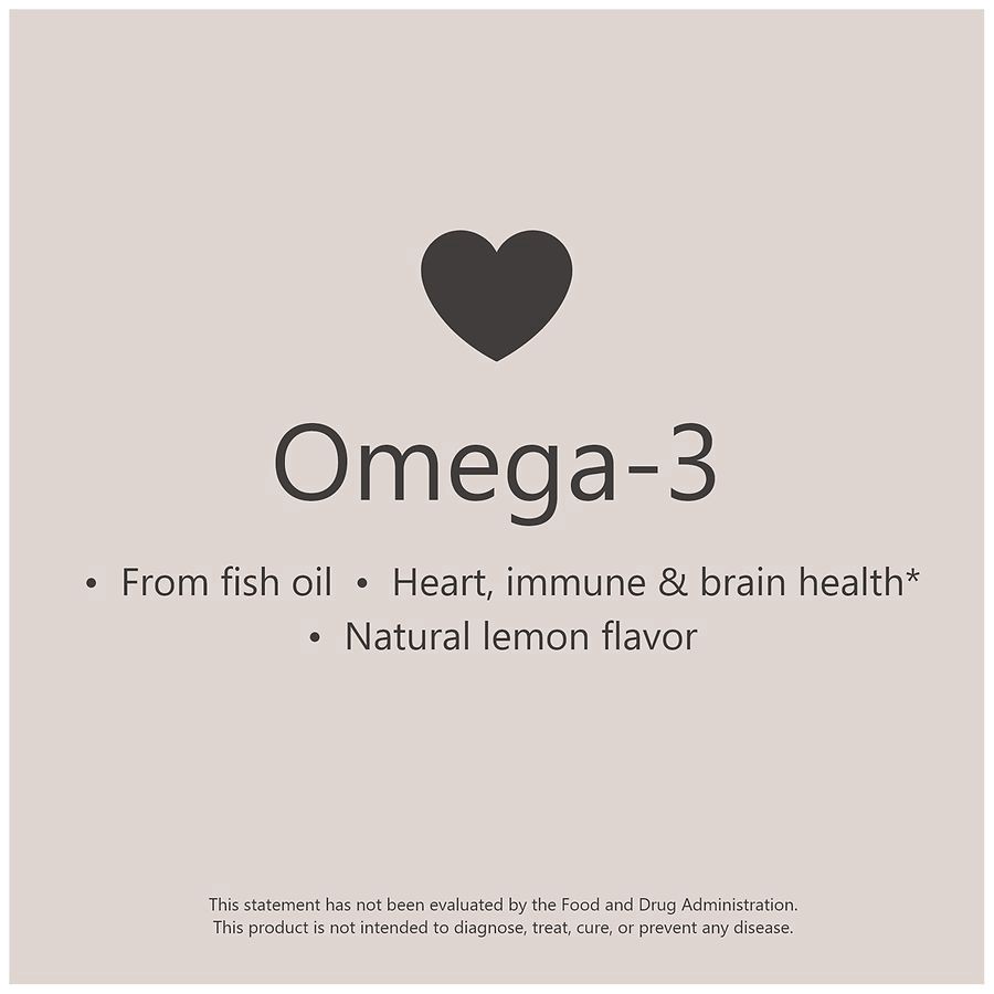 slide 3 of 5, Walgreens Omega-3 Softgels 1000 mg Lemon, 120 ct