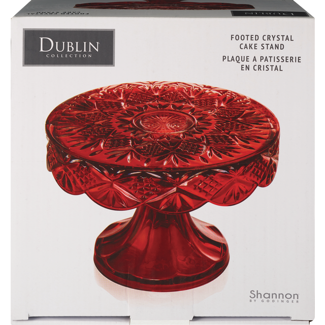 slide 1 of 1, GODINGER Dublin Red 8" Cake Plate, 8 in