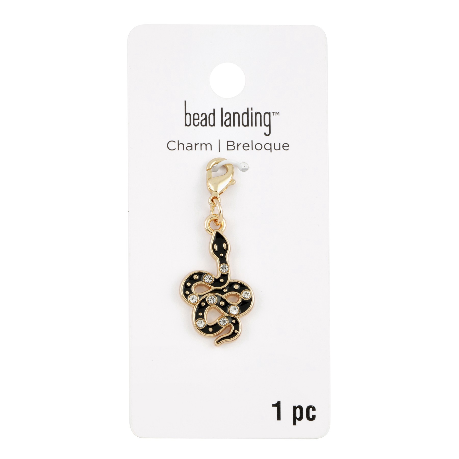 slide 2 of 3, Black Snake Charm By Bead Landing, 16 mm charm diameter