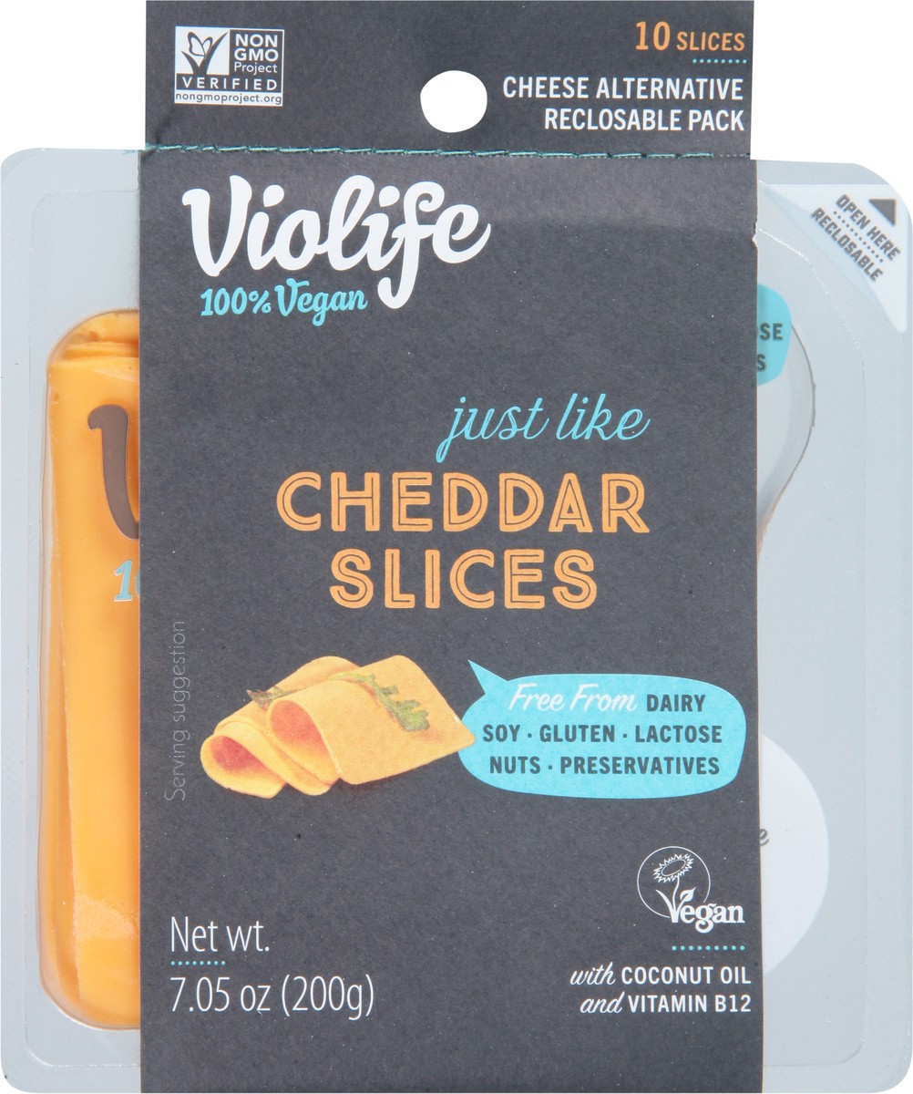 slide 9 of 9, Violife Just Like Cheddar Slices, Vegan, 7.5 oz Pack, 10 ct