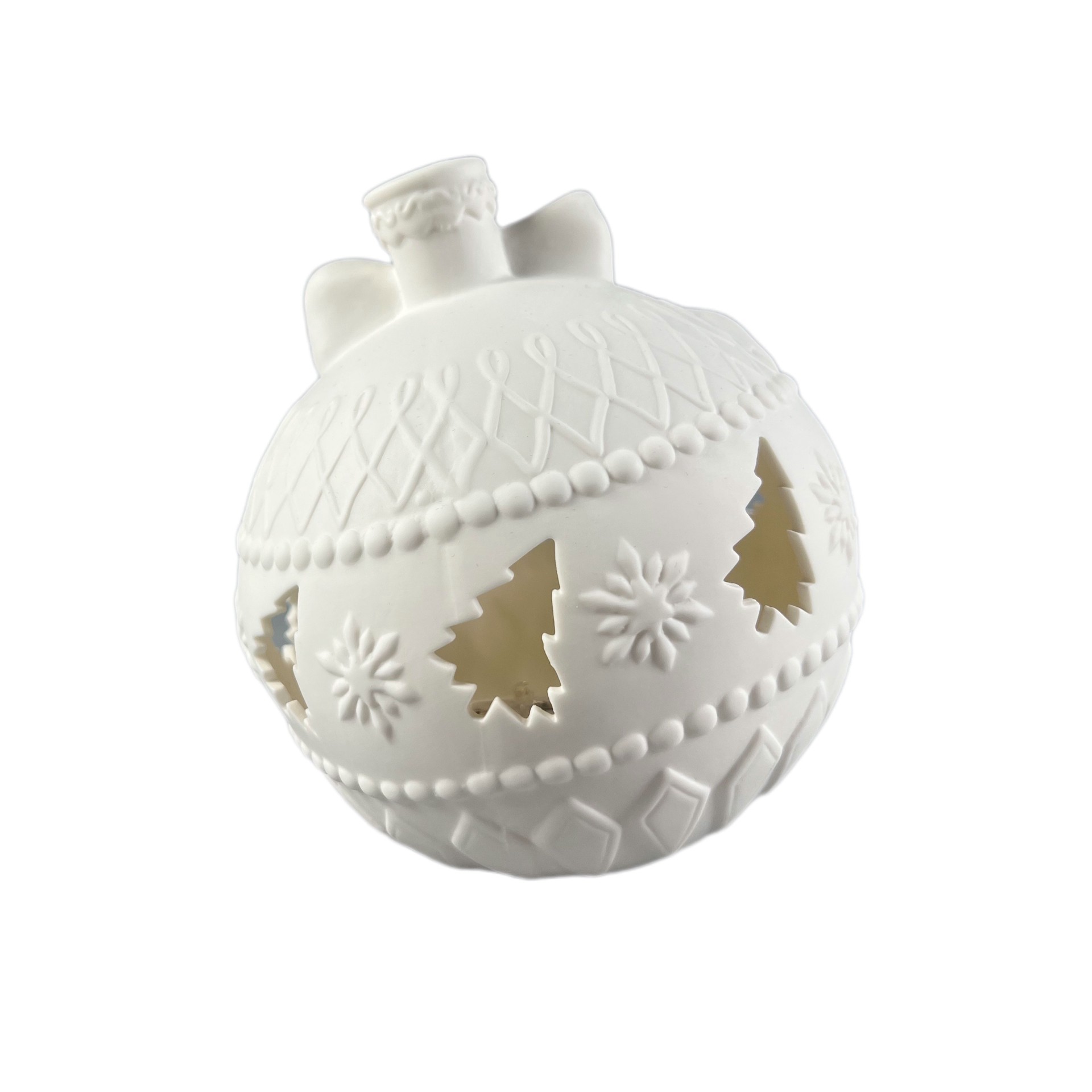 slide 5 of 5, 6" Led Diy Ceramic Ball Ornament Decor By Make Market, 5.9 in x 5.9 in x 6.1 in