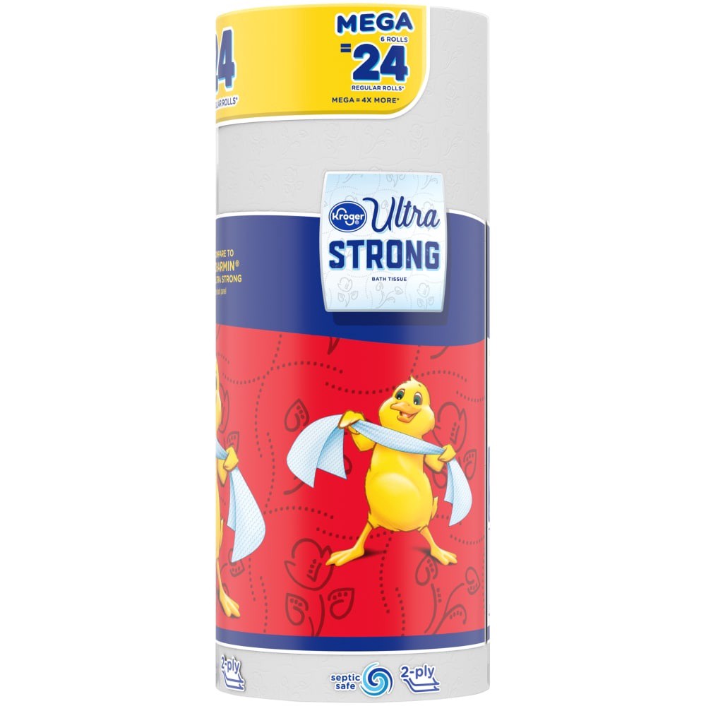 slide 2 of 5, Kroger Ultra Strong Mega Roll Bath Tissue, 6 ct