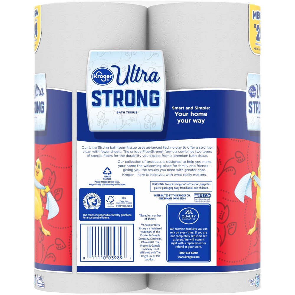 slide 3 of 5, Kroger Ultra Strong Mega Roll Bath Tissue, 6 ct