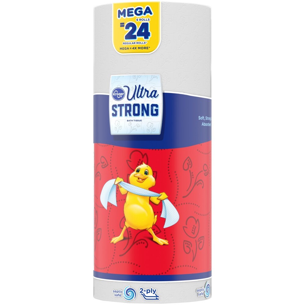 slide 4 of 5, Kroger Ultra Strong Mega Roll Bath Tissue, 6 ct