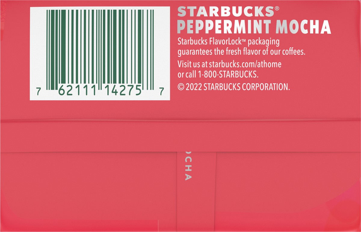 slide 5 of 11, Starbucks Ground Coffee, Peppermint Mocha Naturally Flavored Coffee, 100% Arabica, Limited Edition Holiday Coffee, 1 Bag (11 Oz), 11 oz