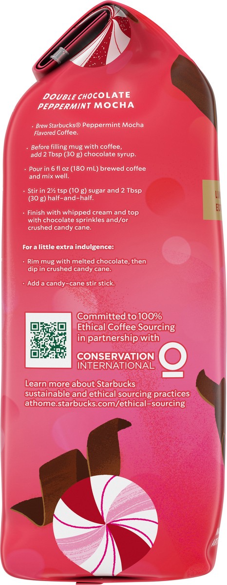 slide 7 of 11, Starbucks Ground Coffee, Peppermint Mocha Naturally Flavored Coffee, 100% Arabica, Limited Edition Holiday Coffee, 1 Bag (11 Oz), 11 oz