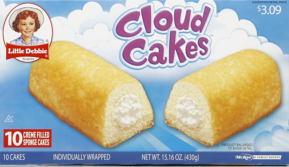slide 1 of 4, Little Debbie Cloud Cakes 10 ea, 10 ct