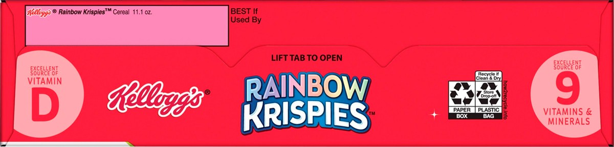 slide 3 of 7, Kellogg's Rainbow Krispies Breakfast Cereal, Kids Snacks, Family Breakfast, Fruity Flavor, 11.1oz Box, 1 Box, 11.1 oz