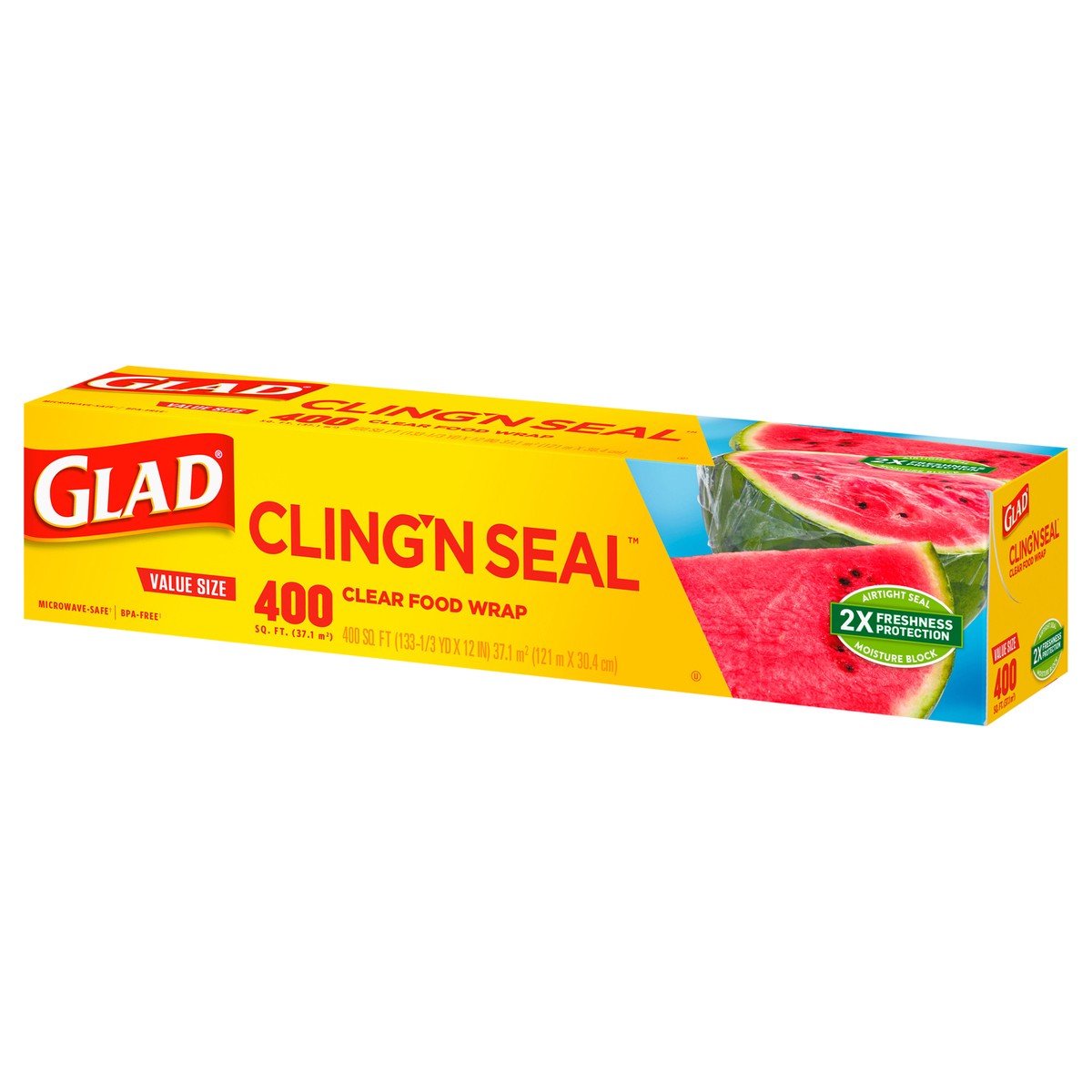slide 6 of 9, Glad Cling ‘N Seal™ Plastic Food Wrap, 400 Square Foot Roll, 1 ct