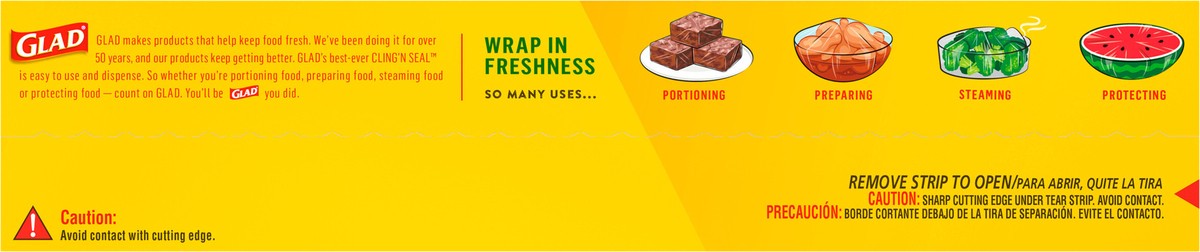 slide 7 of 9, Glad Cling ‘N Seal™ Plastic Food Wrap, 400 Square Foot Roll, 1 ct