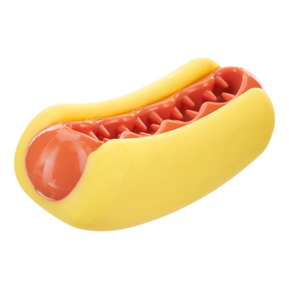 slide 1 of 1, Bark Treat Meat Hotdog Super Dog Toy, 1 ct