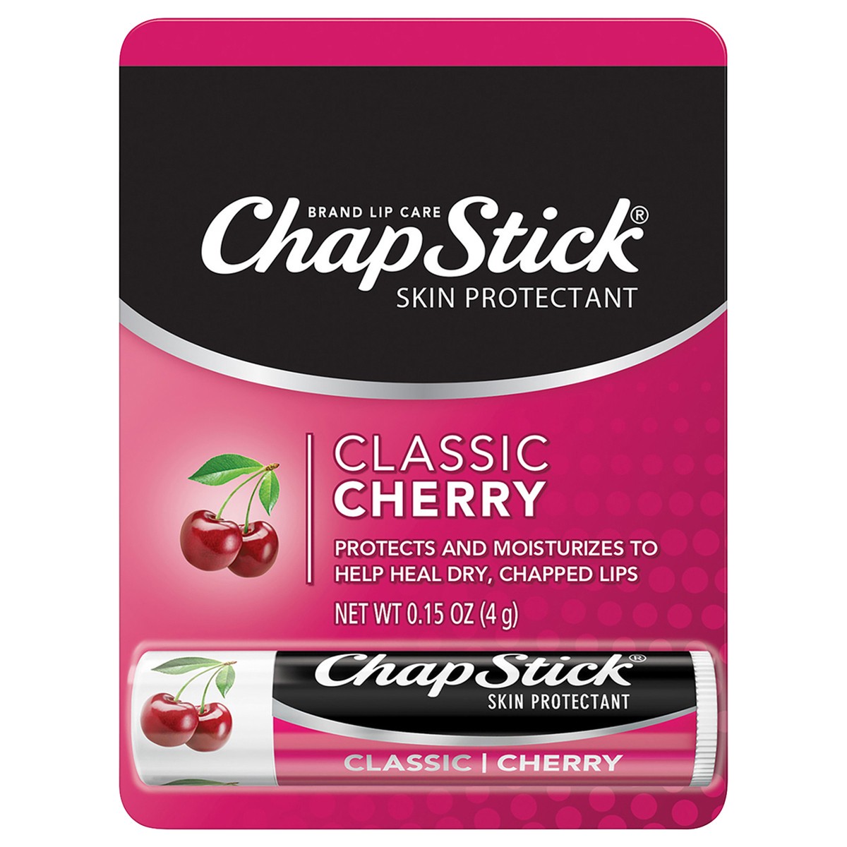 slide 4 of 6, ChapStick Classic Cherry Lip Balm, 0.15 oz