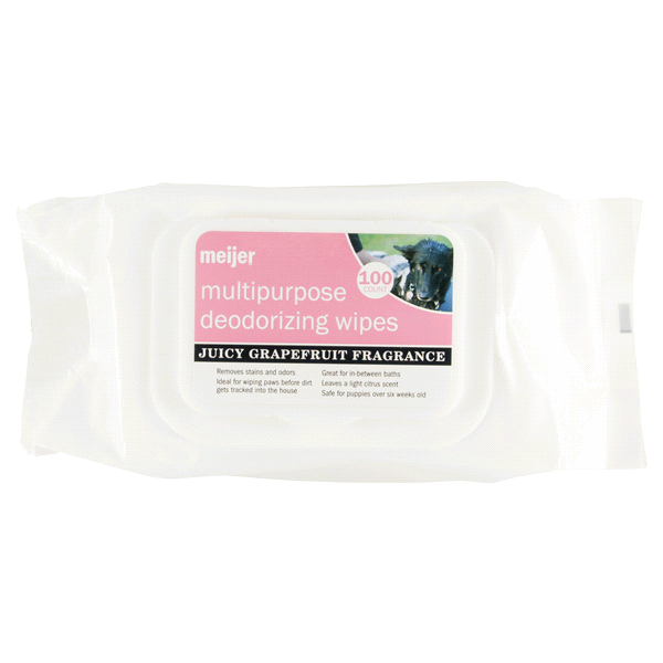 slide 1 of 2, Meijer Deodorizing Wipes for Dogs, Citrus, 100 ct