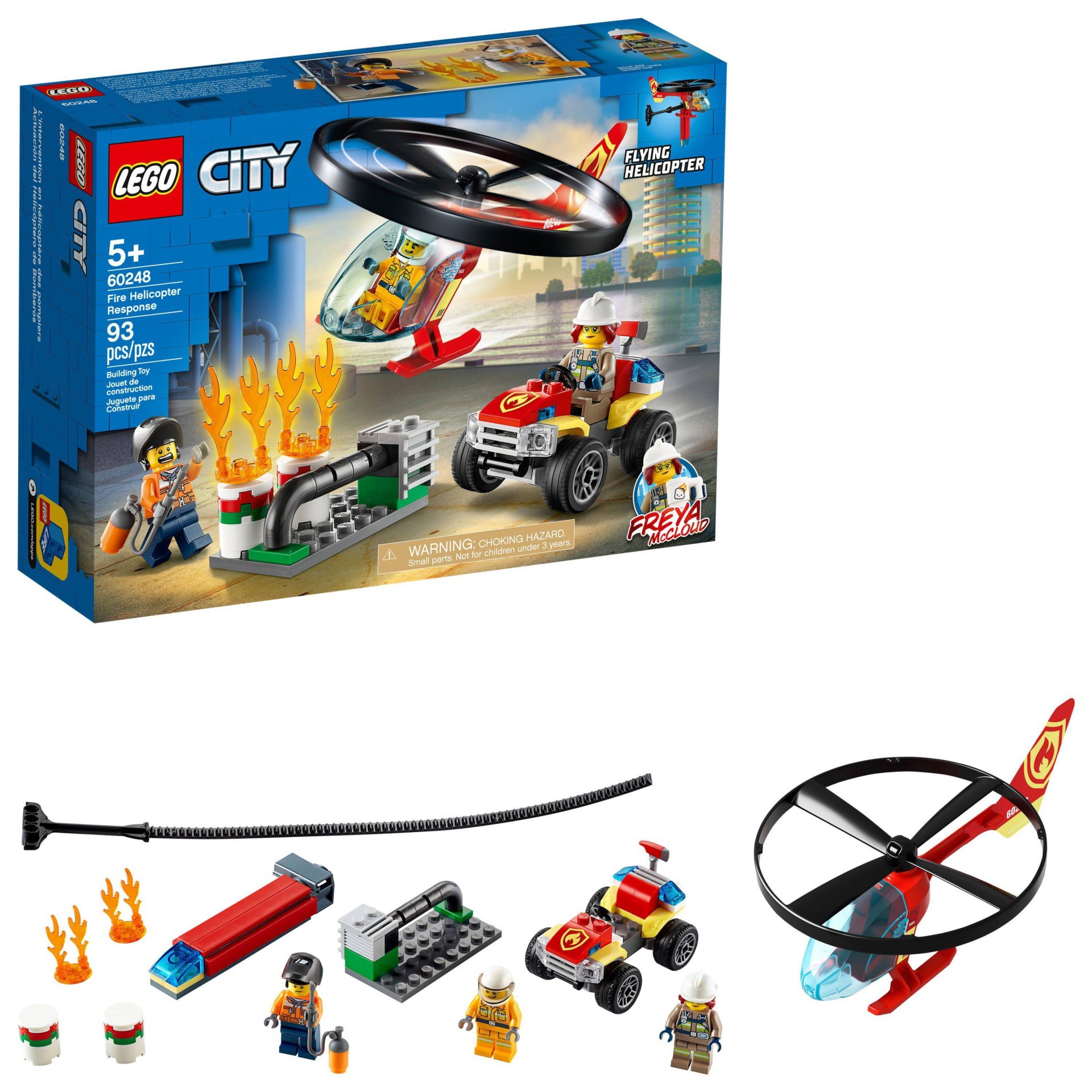 slide 1 of 7, LEGO City Fire Helicopter Response 60248 Firefighter Building Set, 1 ct