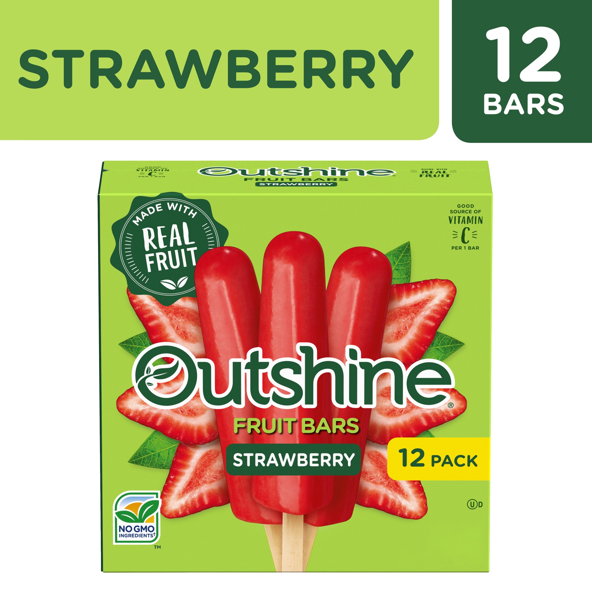 slide 4 of 5, Outshine 12 Pack Strawberry Fruit Bars, 12 ct