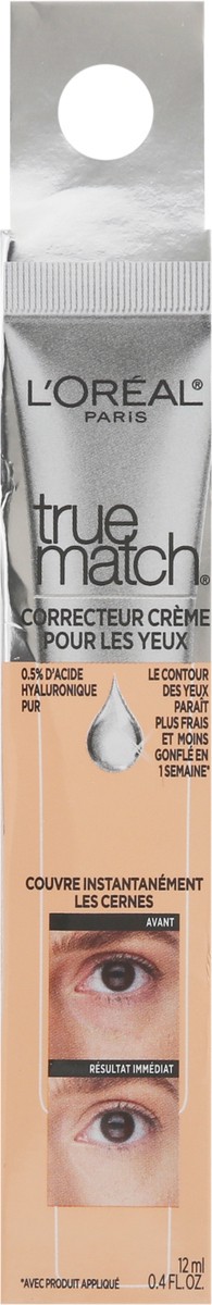 slide 5 of 9, L'Oreal Paris True Match Eye Cream in a Concealer, 0.5% hyaluronic acid, 0.4 oz