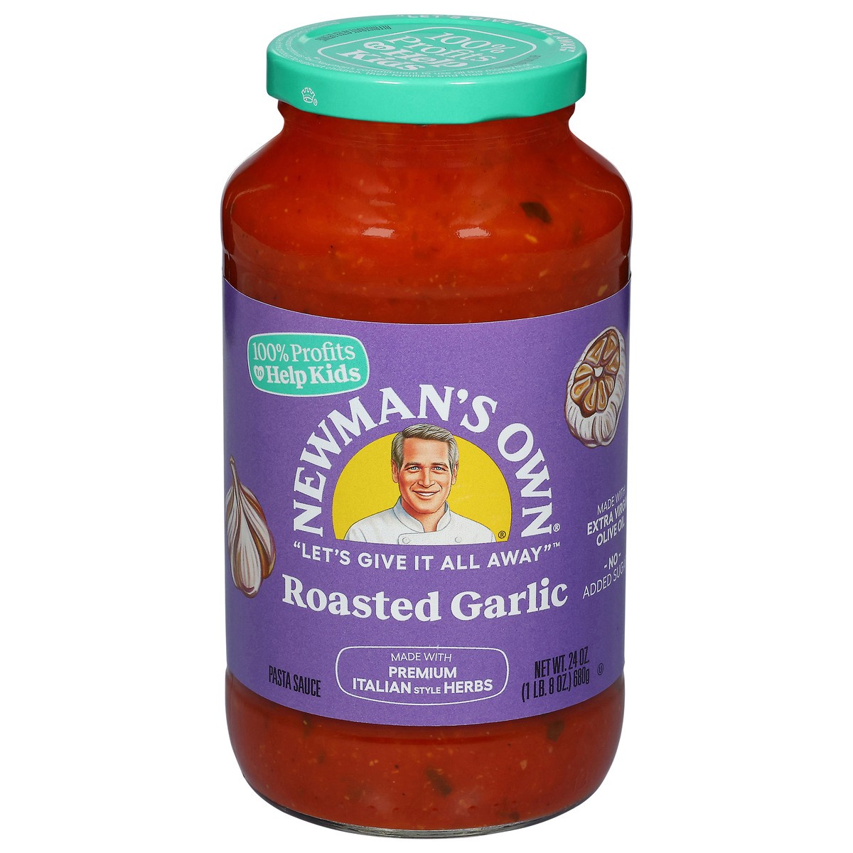 slide 1 of 9, Newmans Own Pasta Sauce Roasted Garlic, 24 oz