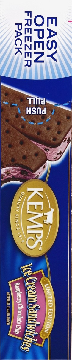 slide 4 of 5, Kemps Kemps Raspberry Chocolate Chip Ice Cream Sandwiches, 12 ct; 3.5 fl oz