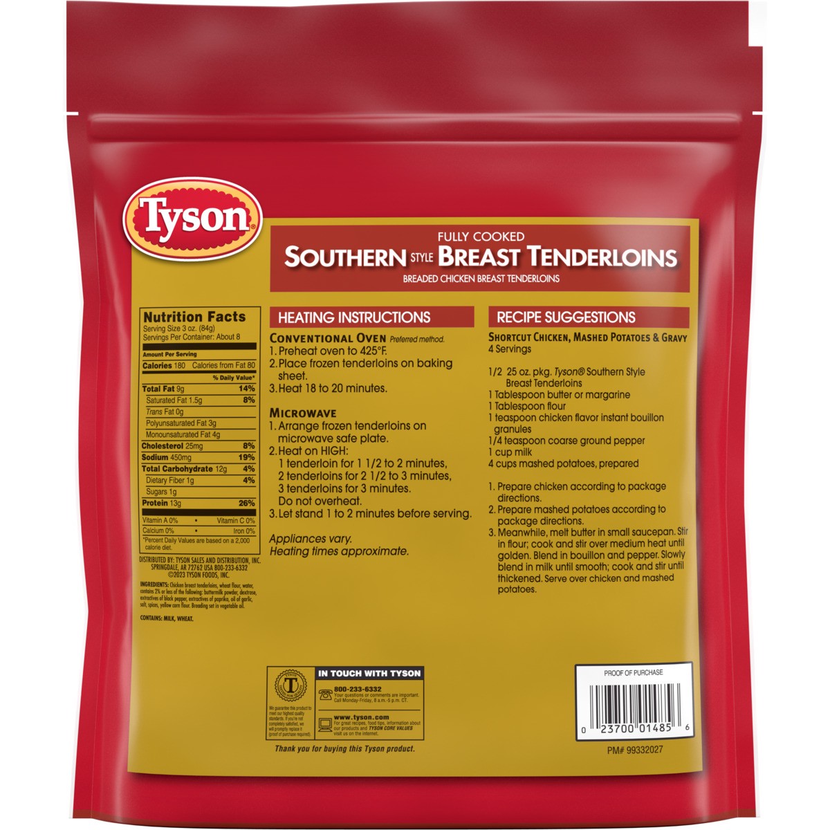 slide 4 of 10, Tyson All Natural Southern Breast Tenderloins - Frozen - 25oz, 25 oz