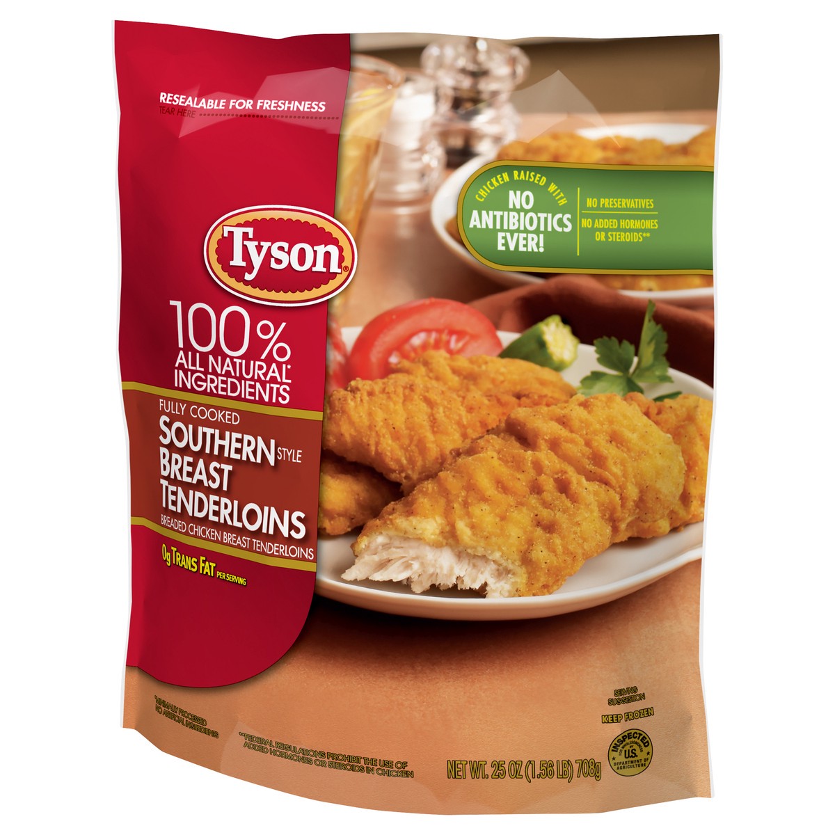 slide 7 of 10, Tyson All Natural Southern Breast Tenderloins - Frozen - 25oz, 25 oz